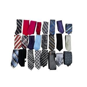 Men’s assorted necktie lot of 24 multi pattern multicolor